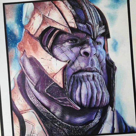 570x570 Thanos Marvel Original Drawing Etsy - Thanos Drawing