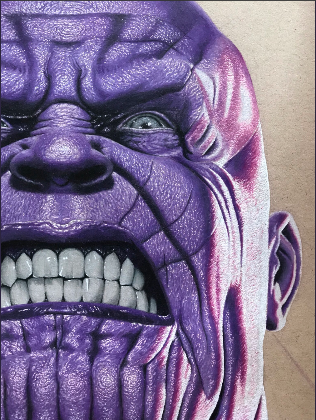 1012x1344 This Thanos Drawing Is Mind Blowing It Is Drawn Using Just Pen - Thanos Drawing