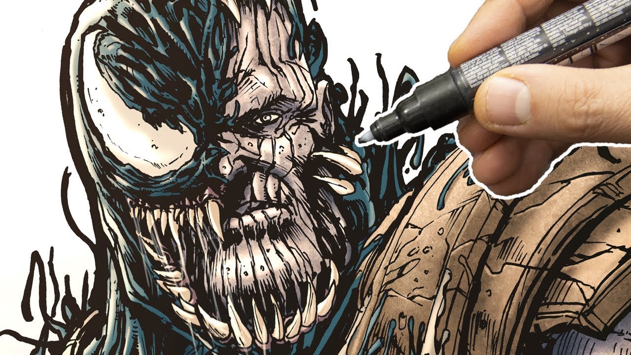 1280x720 Drawing The Ultimate Thanos Venom Mashup In Full Color! - Thanos Drawing