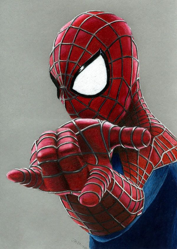 600x844 Colored Pencil Drawing The Amazing Spider Man - The Amazing Spider Man 2 Drawing
