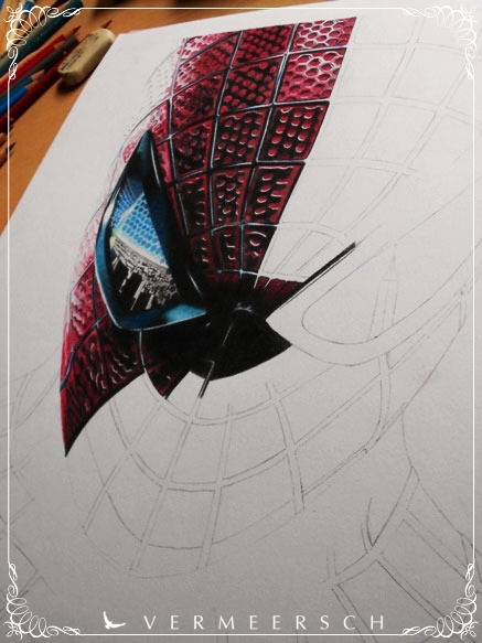 437x583 Colour Drawing The Amazing Spiderman On Behance - The Amazing Spider Man Drawing