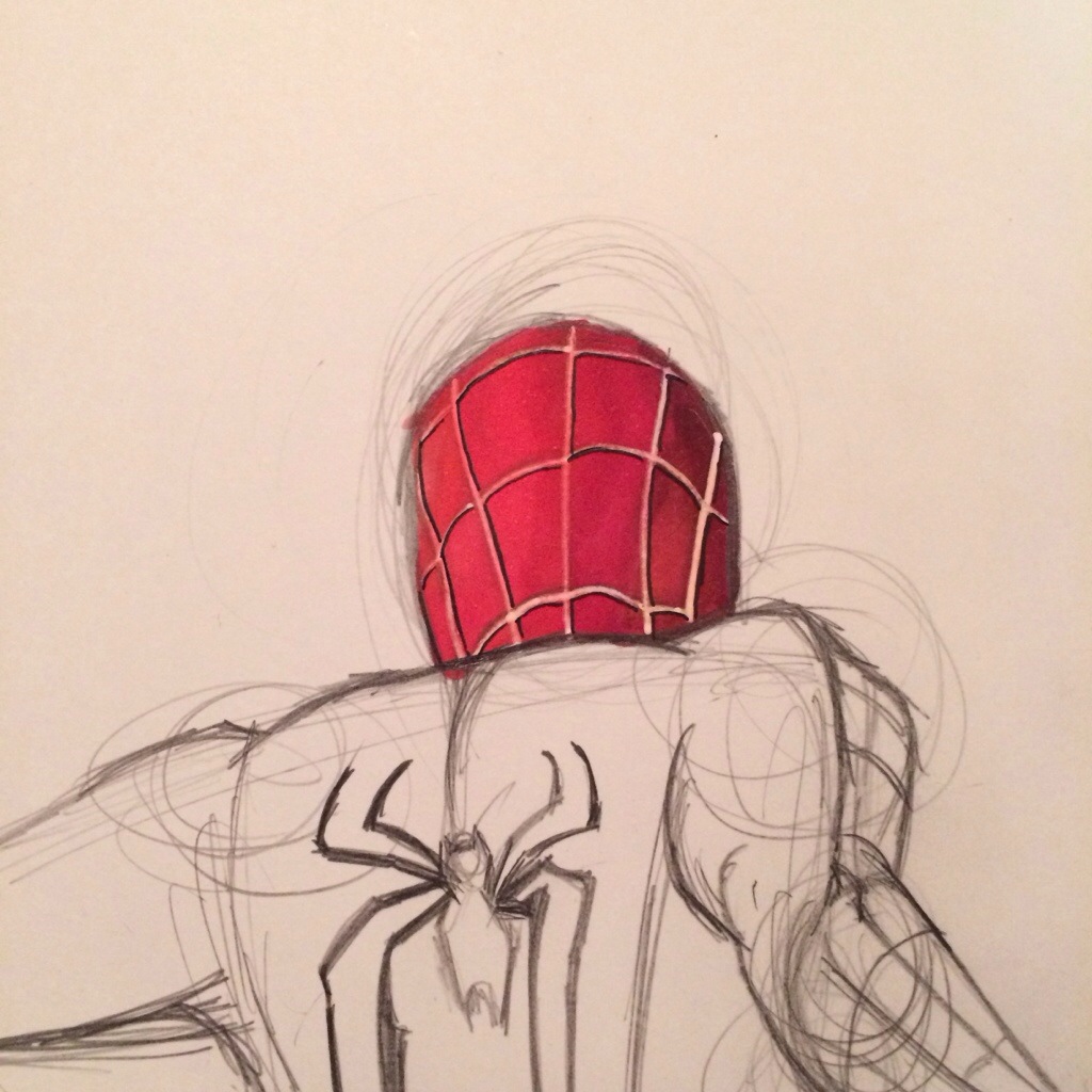 1024x1024 drawing of the amazing spiderman poster progress pictures - The Amazing Spider Man Drawing