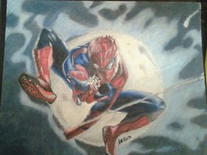 300x225 The Amazing Spider Man Color Pencil Drawingmarveloriginalone - The Amazing Spider Man Drawing