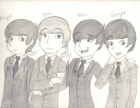 453x350 the beatles drawing - The Beatles Drawing