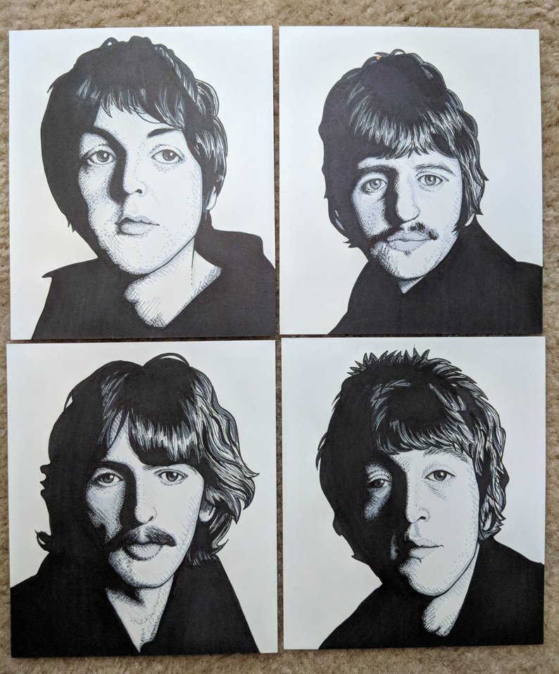 The Beatles Drawing at PaintingValley.com | Explore collection of The ...