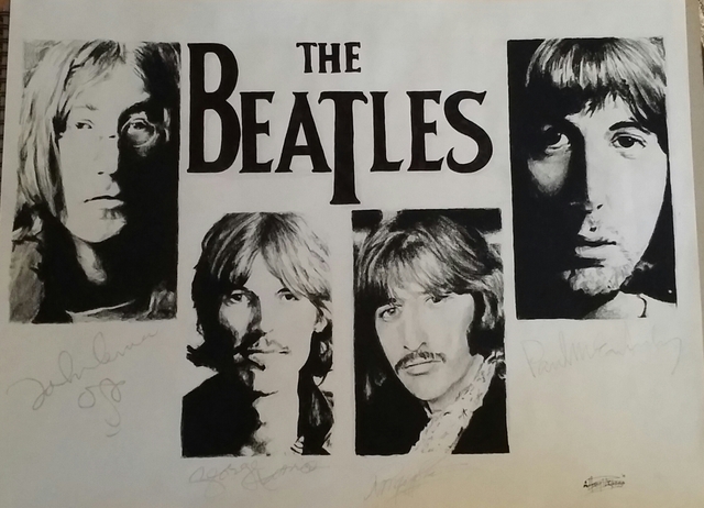 640x462 adam burgess artwork the beatles original drawing charcoal - The Beatles Drawing