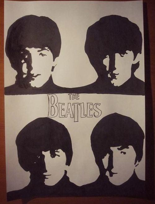 500x655 the beatles pop art drawing on we heart it - The Beatles Drawing