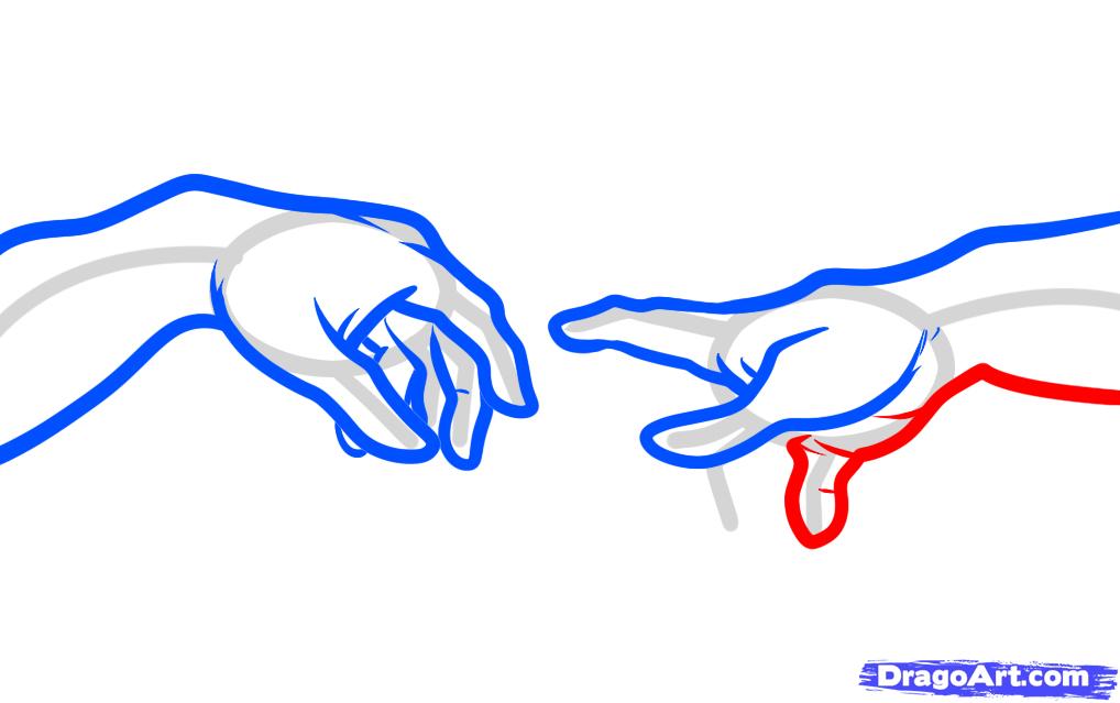 1018x639 How To Draw The Creation, Creation Of Adam, Step - The Creation Of Adam Drawing