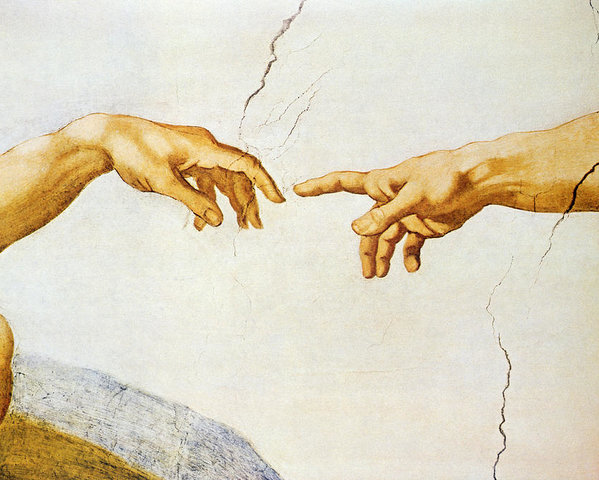599x480 The Creation Of Adam Poster - The Creation Of Adam Drawing
