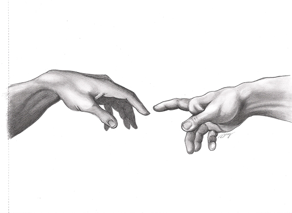 600x438 The Creation Of Adam On Pantone Canvas Gallery - The Creation Of Adam Drawing