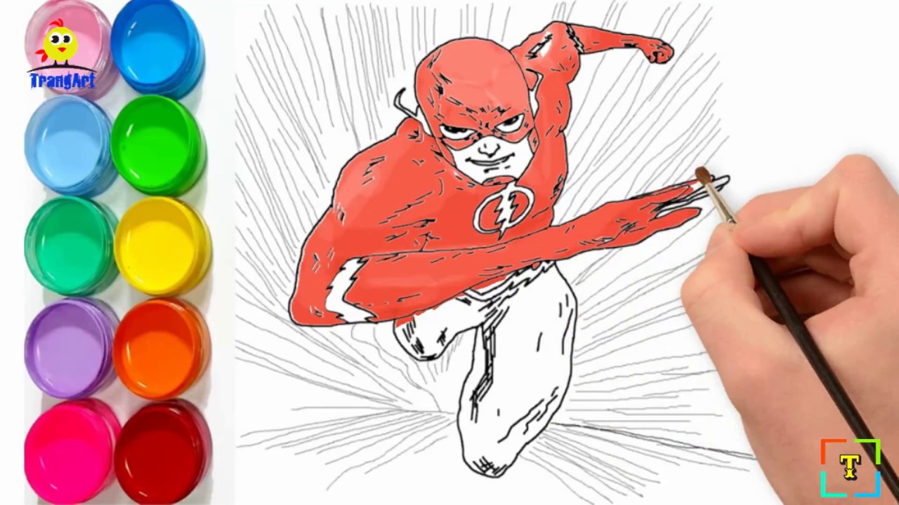 the flash running coloring pages