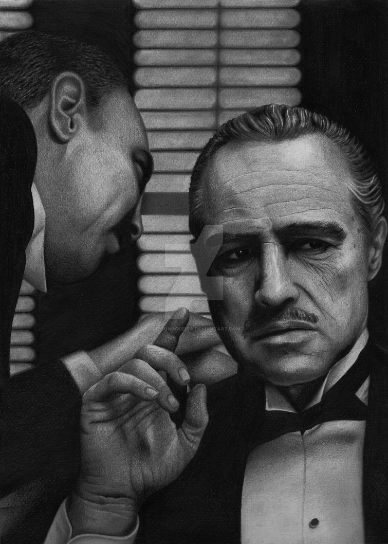 755x1058 The Godfather, Graphite Pencil Drawing - The Godfather Drawing