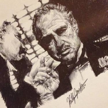 375x375 The Godfather Wedding Scene Drawing - The Godfather Drawing