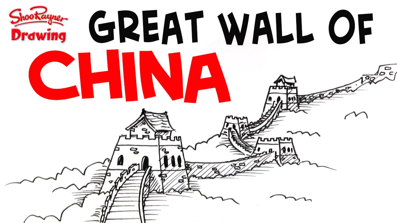 1280x720 how to draw the great wall of china - The Great Wall Of China Drawing