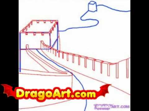 480x360 how to draw the great wall of china, step - The Great Wall Of China Drawing Steps