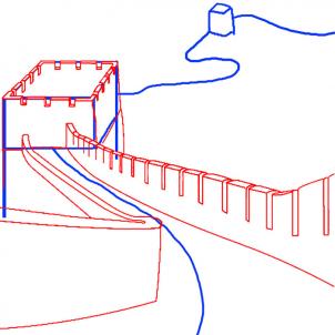 The Great Wall Of China Drawing Steps At Paintingvalley Com Explore Collection Of The Great Wall Of China Drawing Steps