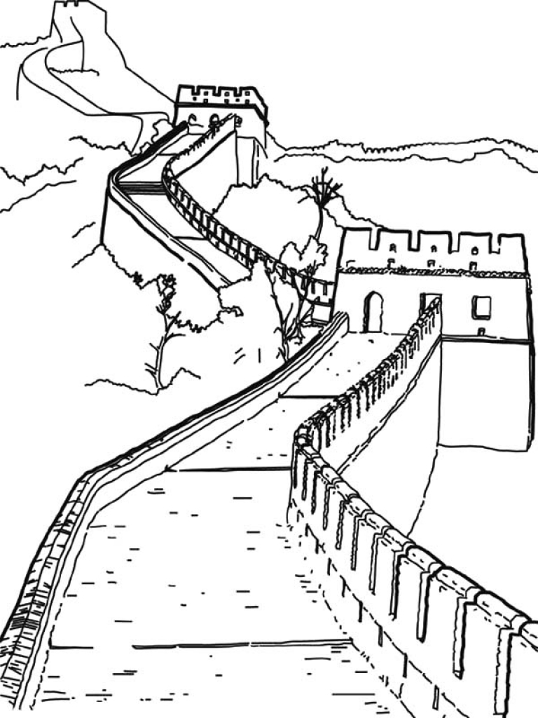 Images Of Great Wall Of China Drawing Simple
