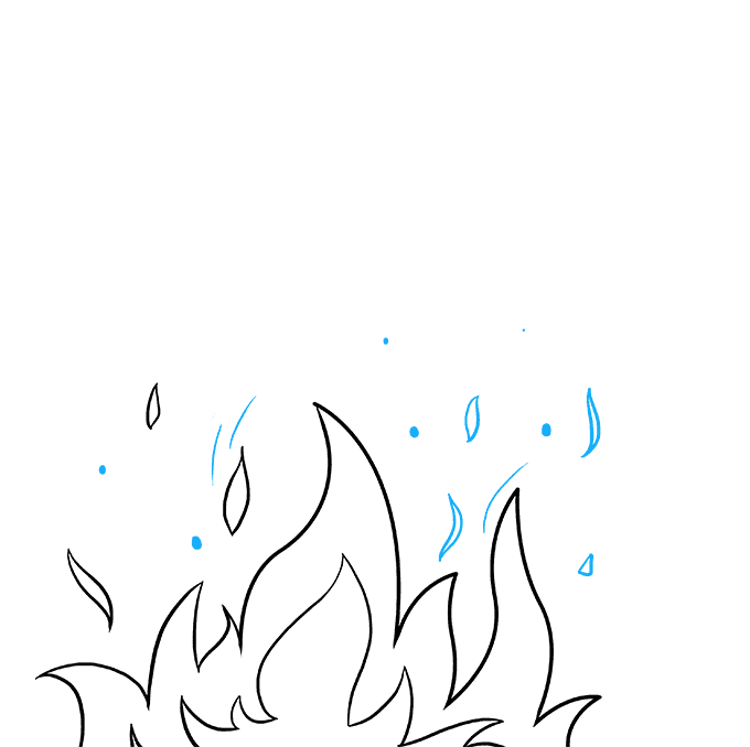 680x678 How To Draw Flames And Smoke - The Great Wall Of China Drawing Steps