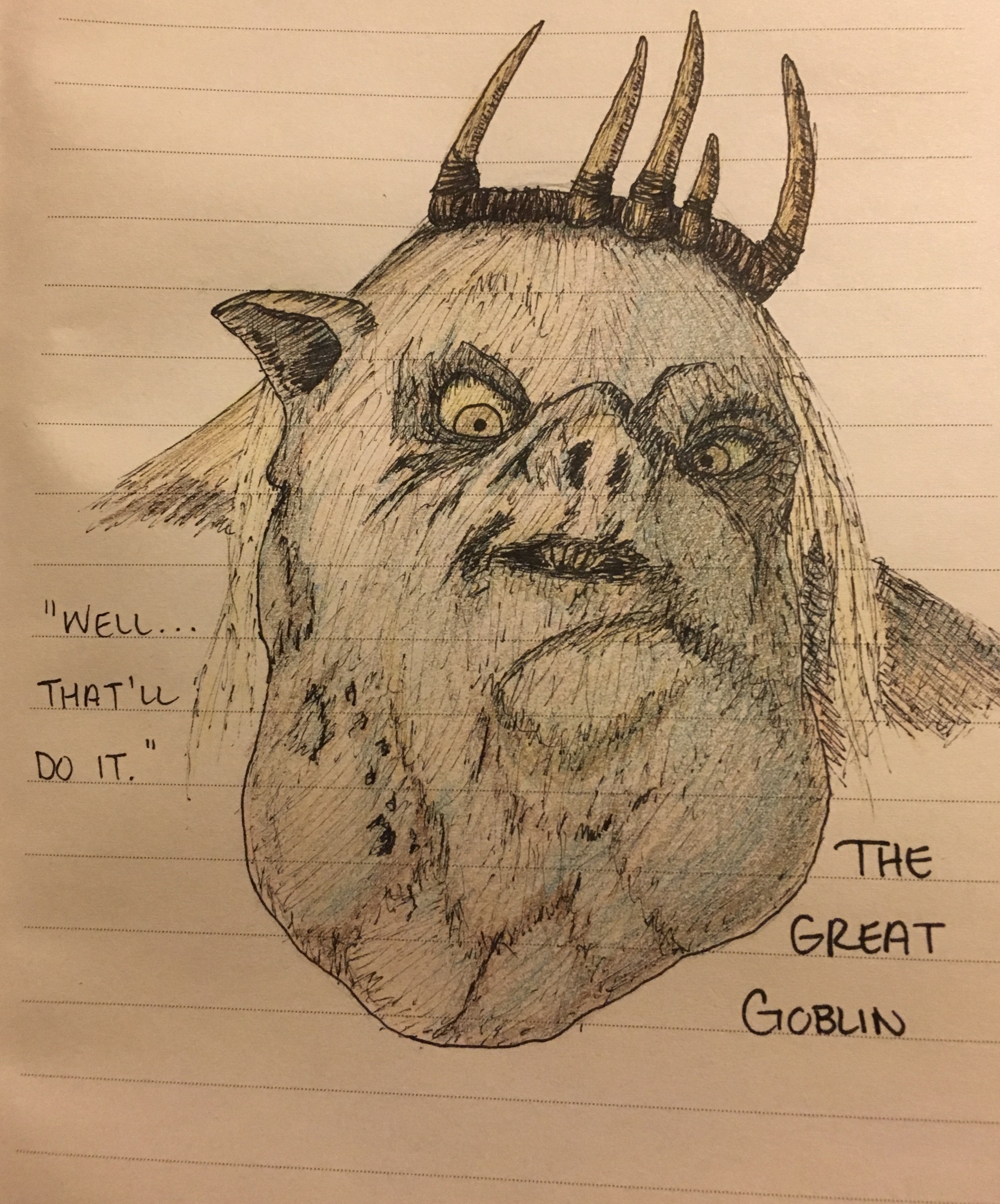 1701x2048 Goblin King From The Hobbit For Inktober - The Hobbit Drawings