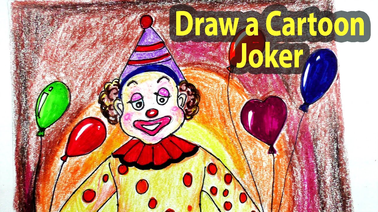 1280x720 How To Draw A Cartoon Joker Step - The Joker Cartoon Drawing