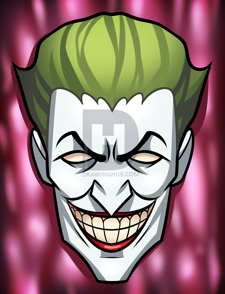 725x947 comic book villain drawing lesson, the joker, step - The Joker Cartoon Drawing