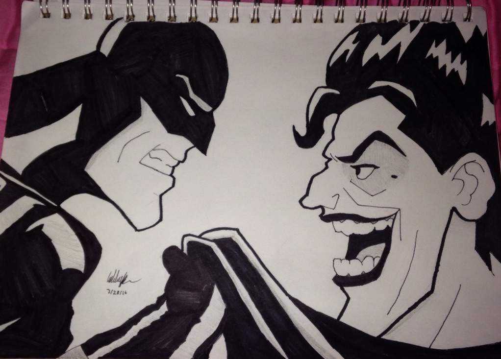 1022x733 Drawing Of Batman And The Joker Dc Entertainment Amino - The Joker Comic Drawing