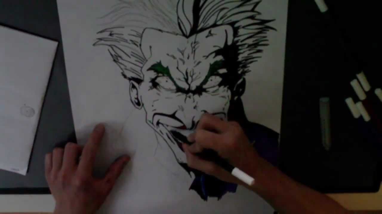 1280x720 Speed Drawing The Joker - The Joker Comic Drawing
