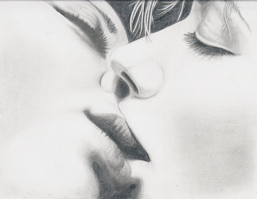 900x698 How To Draw Kissing Step - The Kiss Drawing
