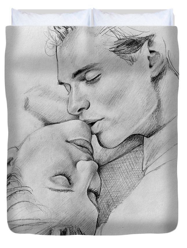 645x853 passion of the kiss duvet cover for sale - The Kiss Drawing