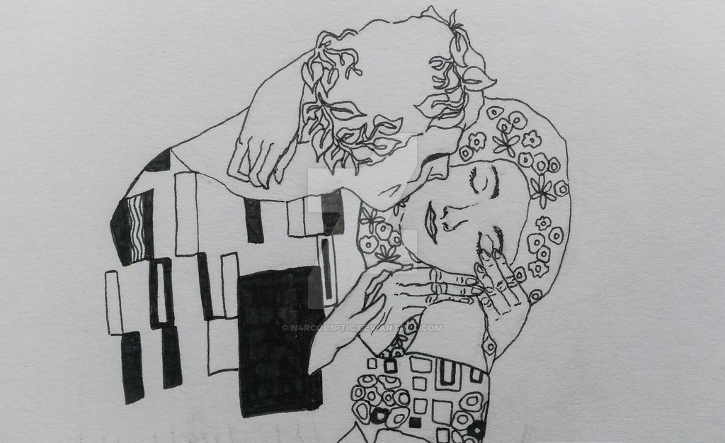 1024x625 the kiss - The Kiss Drawing