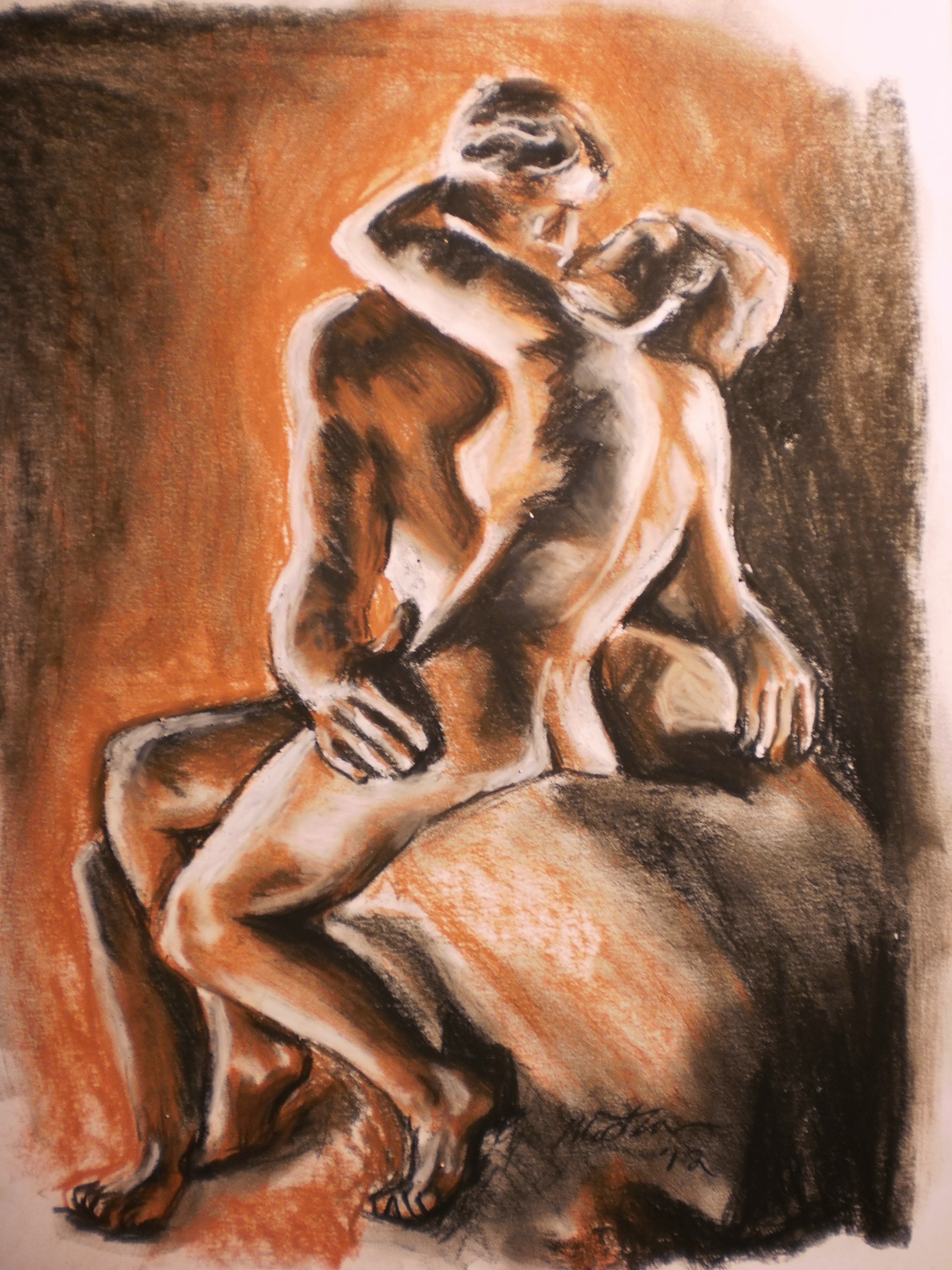 2976x3968 auguste rodin's the kiss drawing - The Kiss Drawing