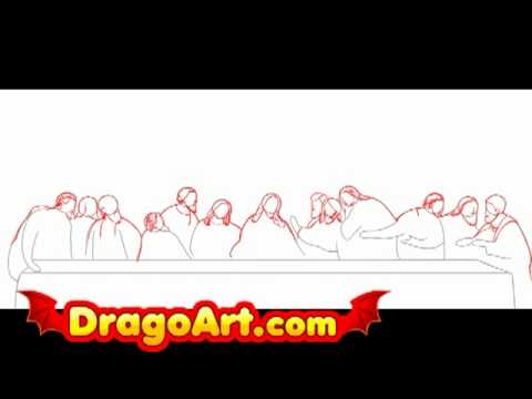 480x360 How To Draw The Last Supper, Step - The Last Supper Drawing