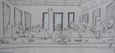 375x174 The Last Supper Drawing - The Last Supper Drawing