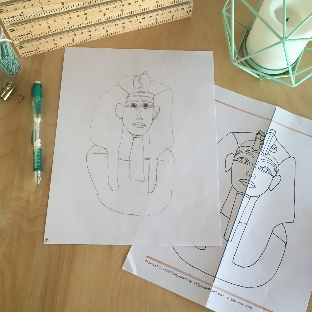 1000x1000 drawing king tut's mask using symmetry lesson plan - The Mask Drawing