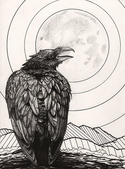 The Raven Drawing at PaintingValley.com | Explore collection of The ...