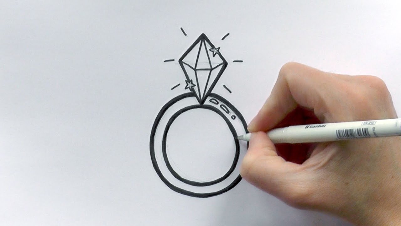 1280x720 how to draw a cartoon diamond ring for valentine's day - The Ring Drawing