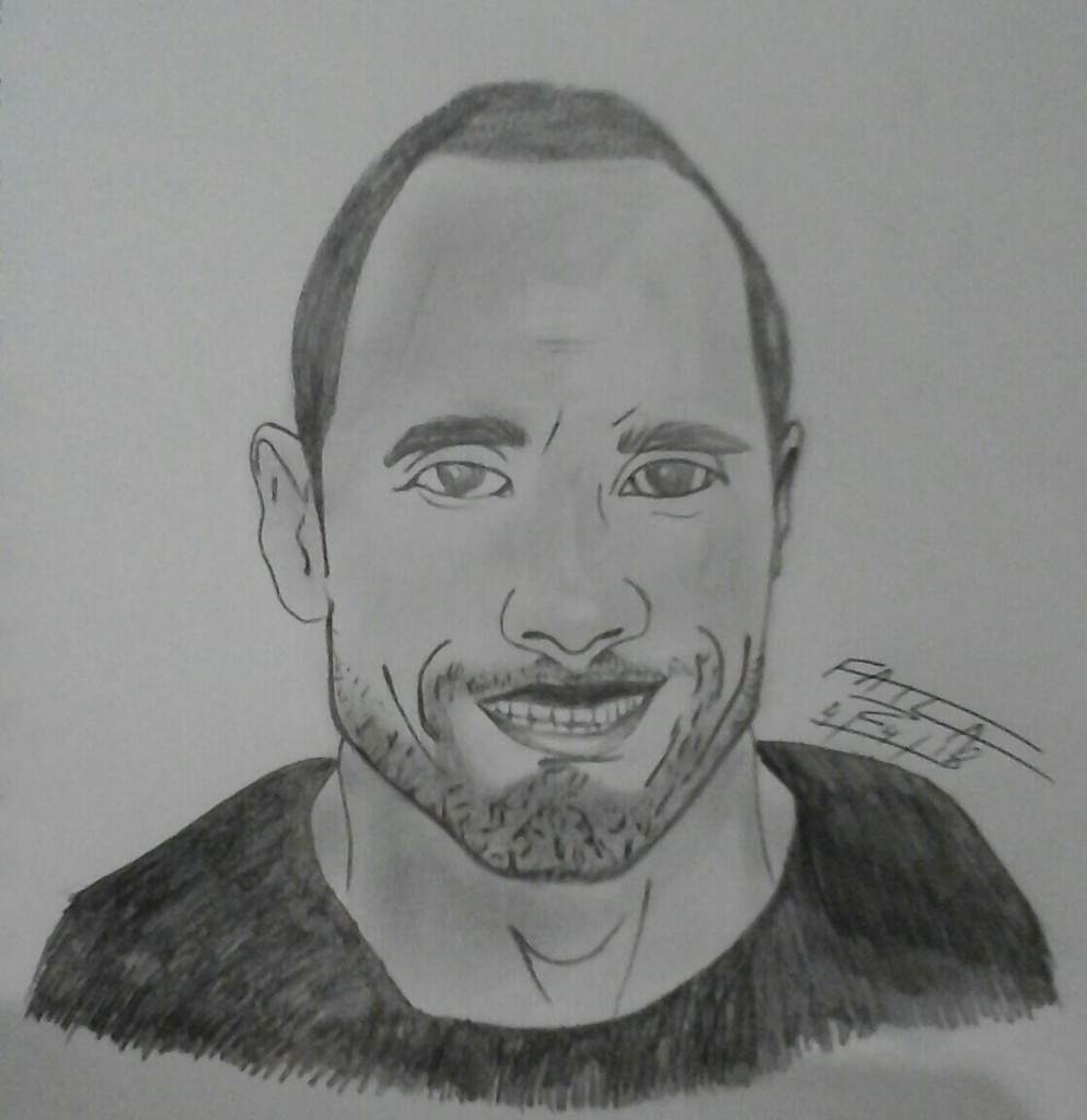 993x1024 Dwayne Johnson - The Rock Drawing