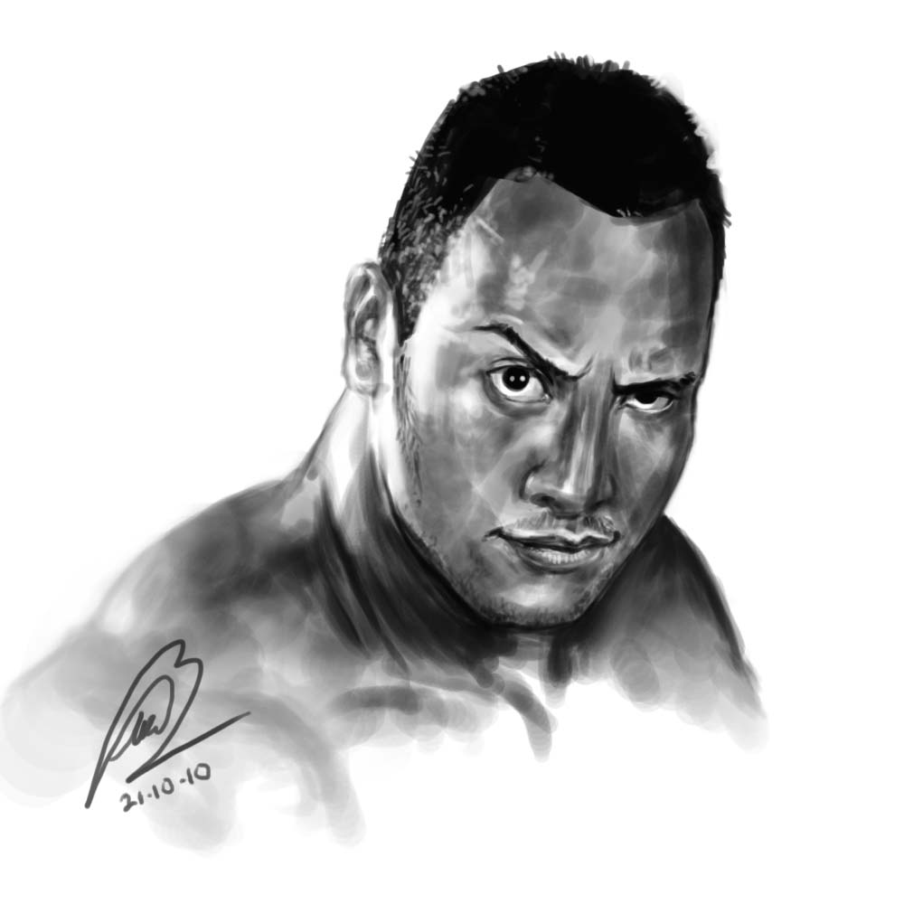 1000x1000 Ccheat's Art Can You Smell What's The Rock Is Cooking! - The Rock Drawing