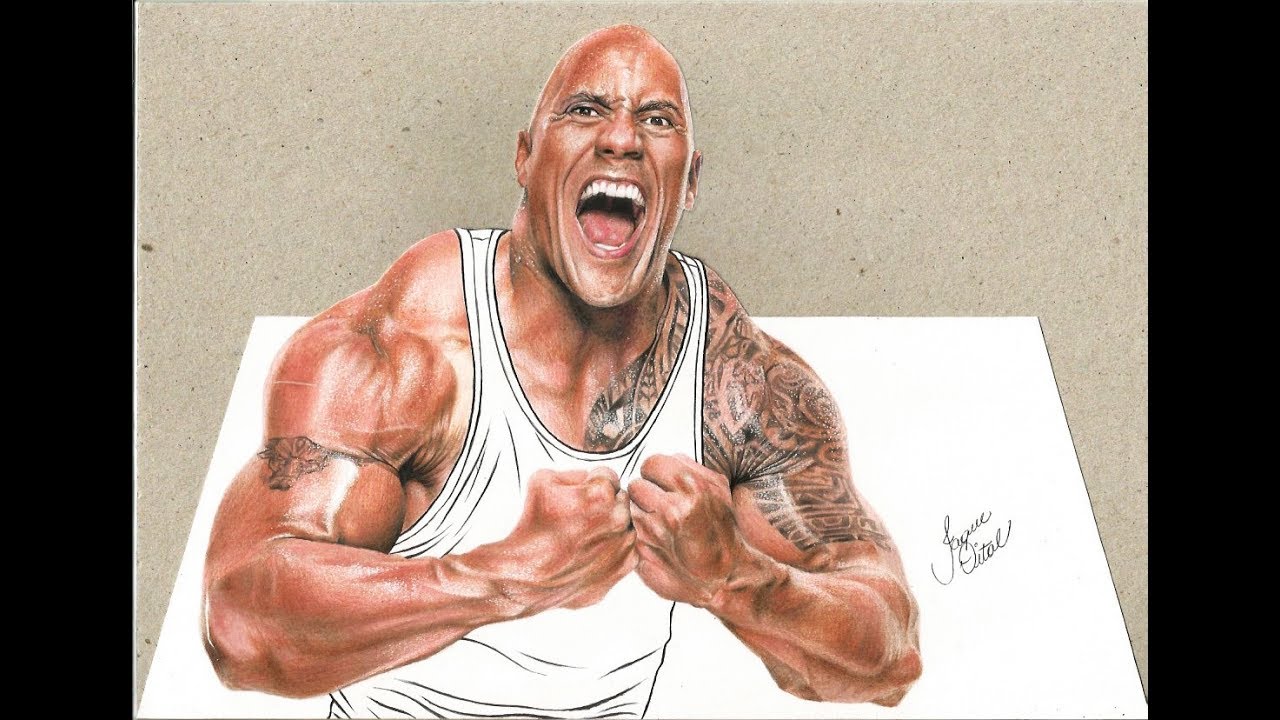 1280x720 Desenhando Dwayne The Rock Johnson - The Rock Drawing