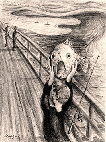 372x500 the scream funny fish pencil parody edvard munch - The Scream Drawing