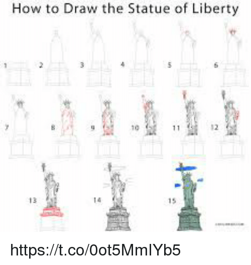 500x528 How To Draw The Statue Of Liberty Meme - The Statue Of Liberty Drawing