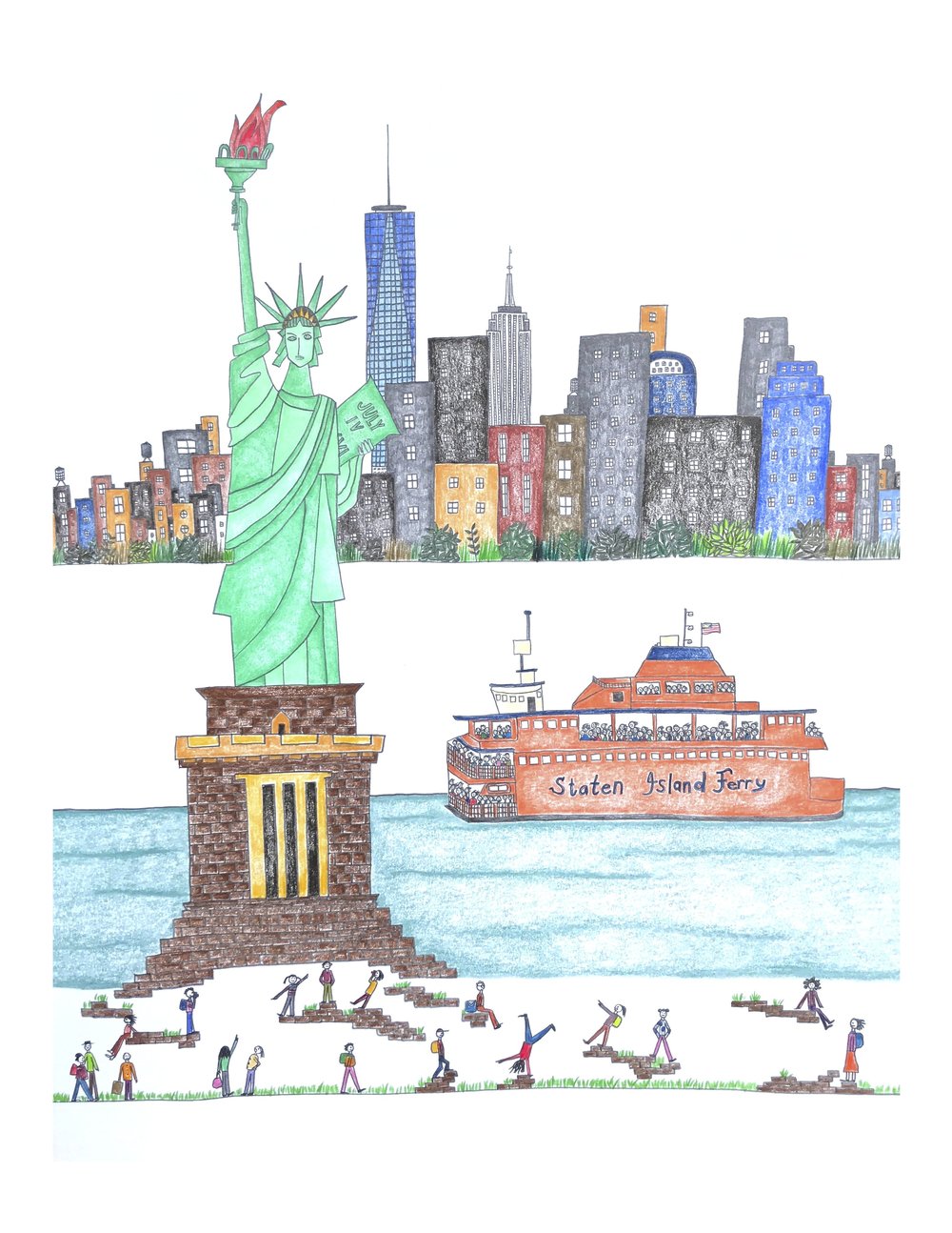 1000x1294 The Statue Of Liberty - The Statue Of Liberty Drawing