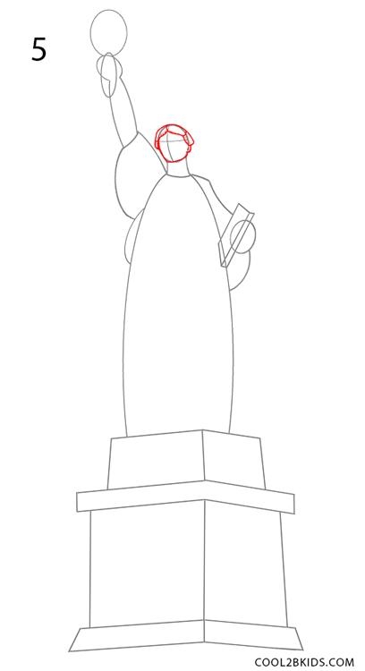 408x750 How To Draw The Statue Of Liberty - The Statue Of Liberty Drawing