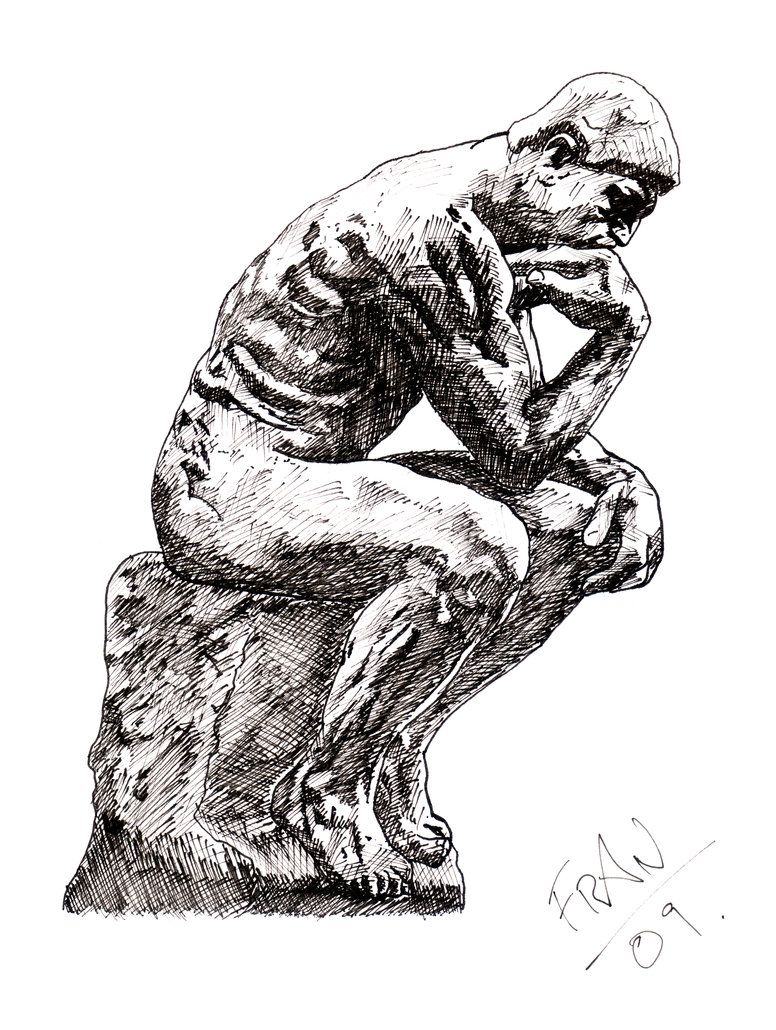 776x1030 The Thinker - The Thinker Drawing