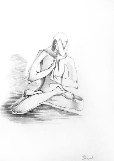 375x528 The Thinker Drawing - The Thinker Drawing