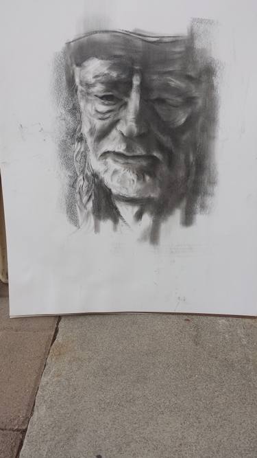 375x667 Willie Nelson - The Thinker Drawing