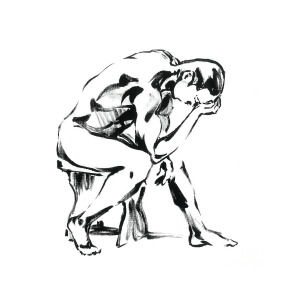 300x300 The Thinker Drawing - The Thinker Drawing