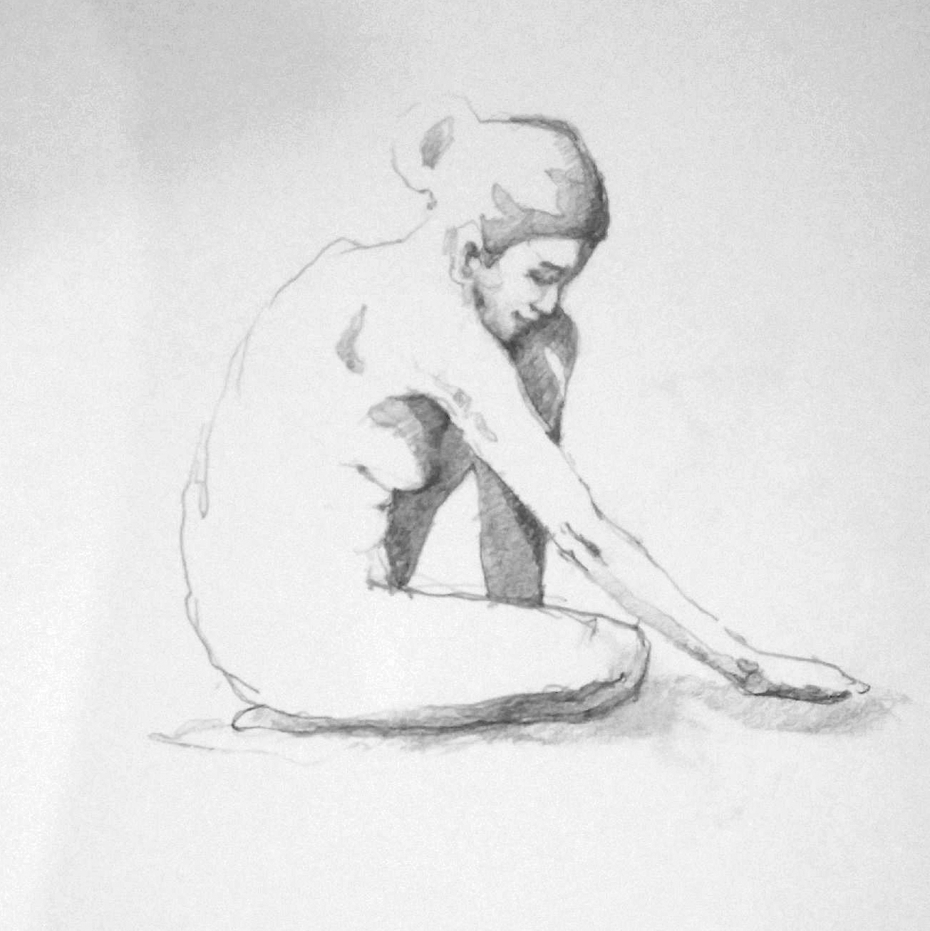 1305x1307 fine art gifts meditation room - The Thinker Drawing