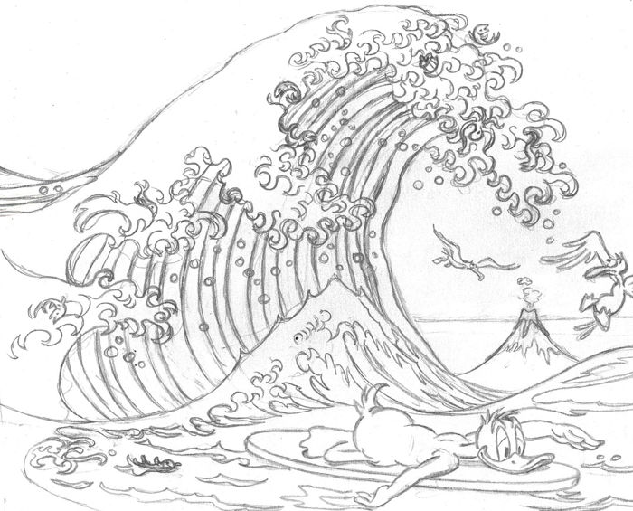 700x565 Donald Inspired - The Wave Drawing