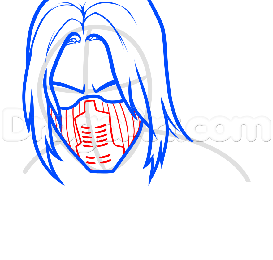 882x842 How To Draw The Winter Soldier, Step - The Winter Soldier Drawing